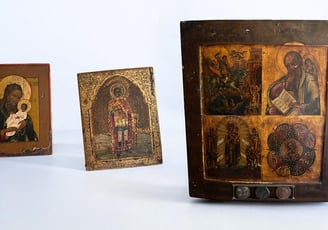 3 peintures d'icone russe