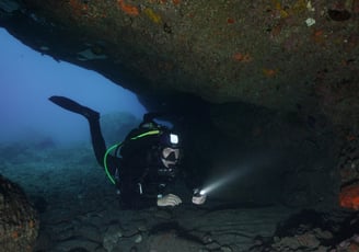 Diver in a Cave, Madeira