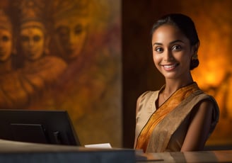 a woman in a sari 