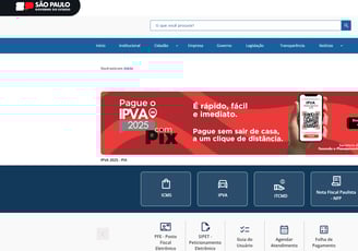 Site do Portal da Secretaria da Fazenda de São Paulo