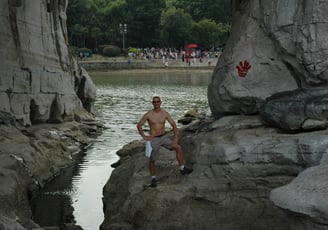 Nick and Tracey Billington at the River near Guilin in China