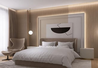 Fluted wall panels.