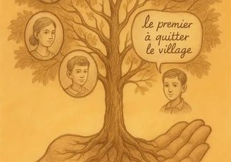 Un arbre généalogique ajouté à un récit biographique