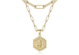 Women Cute Hexagon Letter Initial Necklaces for Women Gold Layered Necklaces for Women Jewelry Gifts