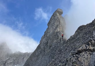 The summit is still far away. Via Bramani on Punta Rasica, Valmasino - Italy