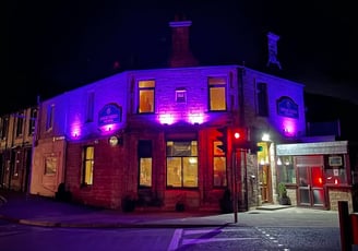 outside view of jubilee pub at night
