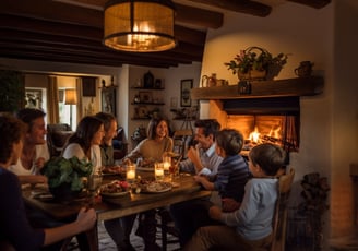 a family gathered at a family-friendly accommodation in Teramo, Italy