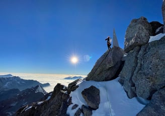 Scenic views from the summit of Piz Badile