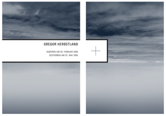 Ruhe und Frieden-Trauerkarte mit Meer und Himmel