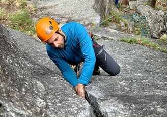Trad climbing in Val di Mello
