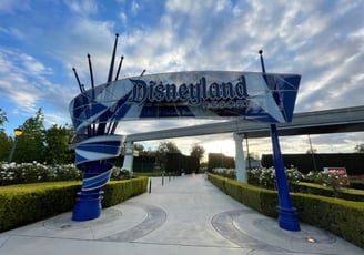 The entrance sign for the Disneyland Resort in Southern California