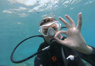 Diver hapily signaling OK
