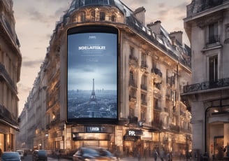 illboard advertising a movie about the eiffelge tower