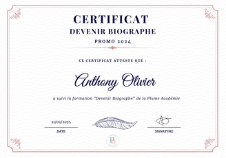 Certificat "Devenir Biographe".