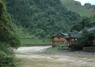 river at Huangluo Yao Village, China