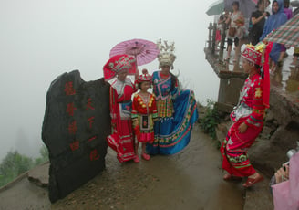 traditional dress at the longji terraces and village, longji, China