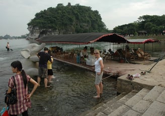 Tracey Billington by the river in Guilin, China