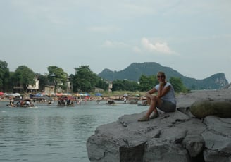 Tracey billington by the river in Guilin, China