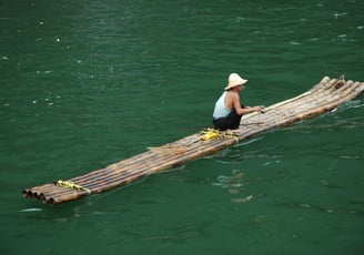 Tracey Billington on the river Li cruise, Guilin, China