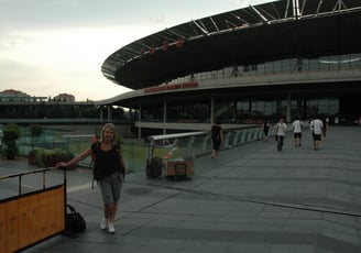 Tracey Billington at Shanghai south railstation, Shanghai, China