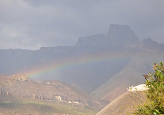 rainbow at the Thendele Upper Camp, Drakensberg Amphitheatre, South Africa