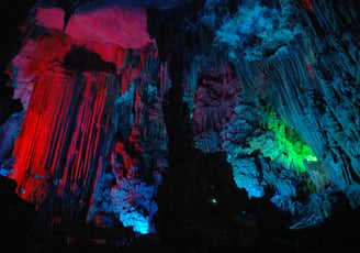 The colourful Reed Flute Caves, Guilin, China