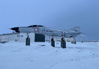 an airforce jet outside the airport, reykjavik, Iceland