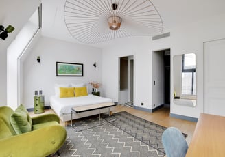 Aramis Suite at Villa Bastille – elegant queen bedroom with en-suite