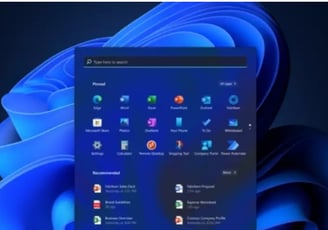 a computer screen with a blue rose on it