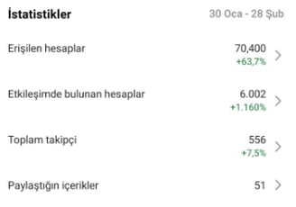 Instagram istatistik ekranı – takipçi, erişim ve etkileşim verileriyle sosyal medya raporu – Paramar