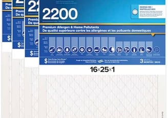 Air Filters, MPR 2200 1" Premium Furnace Filters, 4-pack (16 x 25 x 1)
