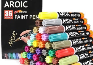 AROIC 36 Pack Paint Pens for Rock Painting - Write On Anything. Paint pens for Rock, Wood, Metal, Pl