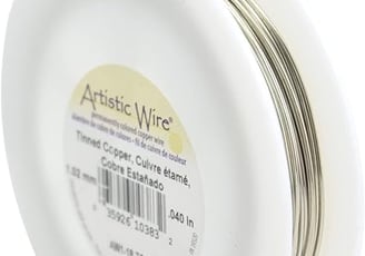 Artistic Wire 18 Gauge Tarnish Resistant Colored Copper Craft Jewelry Wrapping Wire, 49 ft, Tinned C