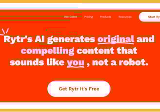 the home page of Rytr website