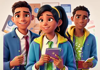 group of young people with credit reports