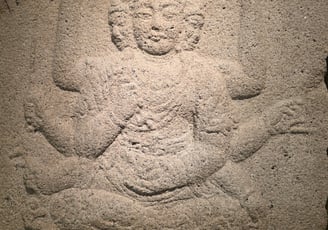 Stone carving of the guardian Asura