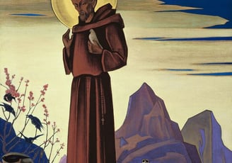 san francisco de asis-pintura de nicolas roerich