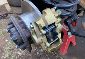 a disc brake system service on a land rover defender