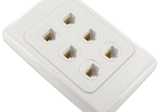 6x RJ45 Data Outlet Wall Plate