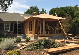 a new home extension being constructed