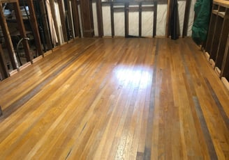 new wooden flooring after installation