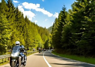 Motorradfahrer im Bayerischen Wald St Englmar Motorradtour