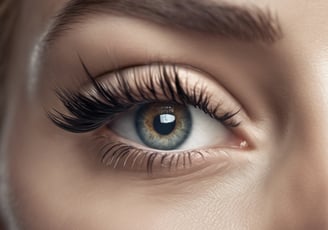 a woman with a large eyeliners and a pair of lashes