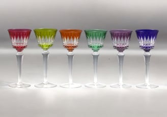 6 verre a vin Saint Louis en couleurs