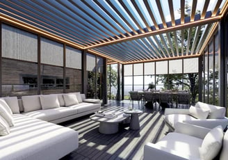 aluminum louvered retractable pergola
