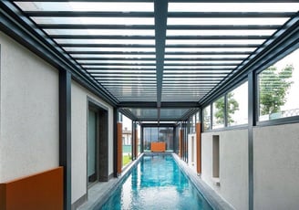 glass residential pool cover for year round swimming
