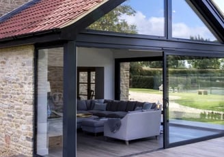 Garden room attached to your house for all year living. Insulated and double glazed