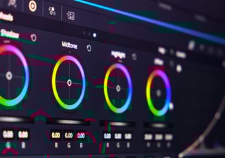 a computer monitor screen displaying a colorful display of color