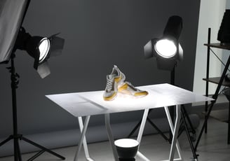 a pair of shoes and a pair of shoes on a table