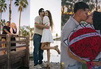 couple picturs together showing affection